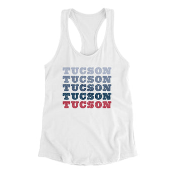 Tucson Repeat Women's Racerback Tank-White-Allegiant Goods Co. Vintage Sports Apparel