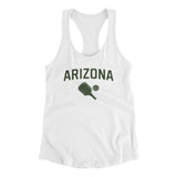 Arizona Pickleball Women's Racerback Tank-White-Allegiant Goods Co. Vintage Sports Apparel