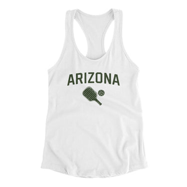 Arizona Pickleball Women's Racerback Tank-White-Allegiant Goods Co. Vintage Sports Apparel