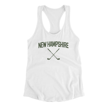New Hampshire Golf Women's Racerback Tank-White-Allegiant Goods Co. Vintage Sports Apparel