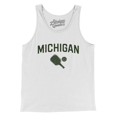Michigan Pickleball Men/Unisex Tank Top-White-Allegiant Goods Co. Vintage Sports Apparel
