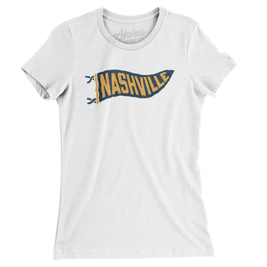 Nashville Pennant Women's T-Shirt-White-Allegiant Goods Co. Vintage Sports Apparel