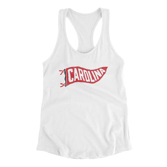 Carolina Pennant Women's Racerback Tank-White-Allegiant Goods Co. Vintage Sports Apparel