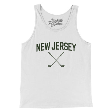 New Jersey Golf Men/Unisex Tank Top-White-Allegiant Goods Co. Vintage Sports Apparel