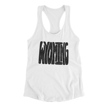 Wyoming State Shape Text Women's Racerback Tank-Allegiant Goods Co. Vintage Sports Apparel