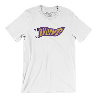 Baltimore Pennant Men/Unisex T-Shirt-White-Allegiant Goods Co. Vintage Sports Apparel