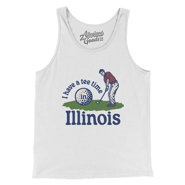 I Have A Tee Time In Illinois Men/Unisex Tank Top-White-Allegiant Goods Co. Vintage Sports Apparel