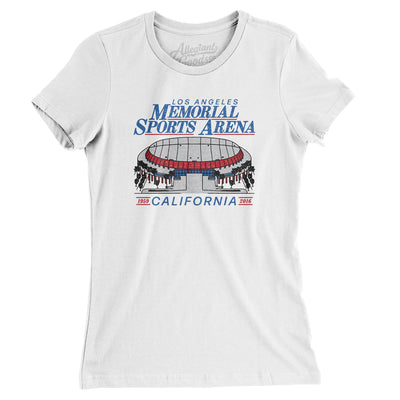 Los Angeles Memorial Sports Arena Women's T-Shirt-White-Allegiant Goods Co. Vintage Sports Apparel