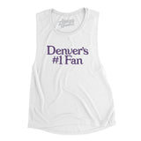 Denver's Number 1 Fan Women's Flowey Scoopneck Muscle Tank-White-Allegiant Goods Co. Vintage Sports Apparel