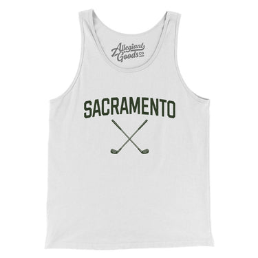 Sacramento Golf Men/Unisex Tank Top-White-Allegiant Goods Co. Vintage Sports Apparel