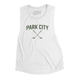 Park City Golf Women's Flowey Scoopneck Muscle Tank-White-Allegiant Goods Co. Vintage Sports Apparel