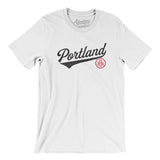 Portland Vintage Script Men/Unisex T-Shirt-White-Allegiant Goods Co. Vintage Sports Apparel