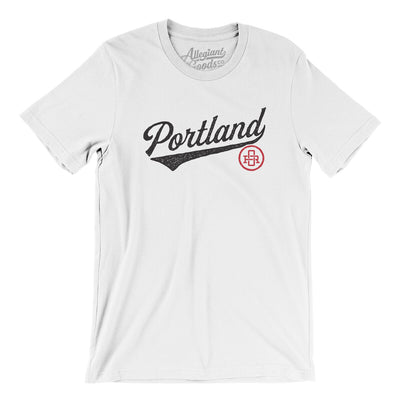 Portland Vintage Script Men/Unisex T-Shirt-White-Allegiant Goods Co. Vintage Sports Apparel