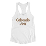 Colorado Beer Women's Racerback Tank-White-Allegiant Goods Co. Vintage Sports Apparel