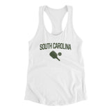 South Carolina Pickleball Women's Racerback Tank-White-Allegiant Goods Co. Vintage Sports Apparel