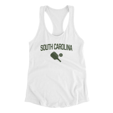 South Carolina Pickleball Women's Racerback Tank-White-Allegiant Goods Co. Vintage Sports Apparel