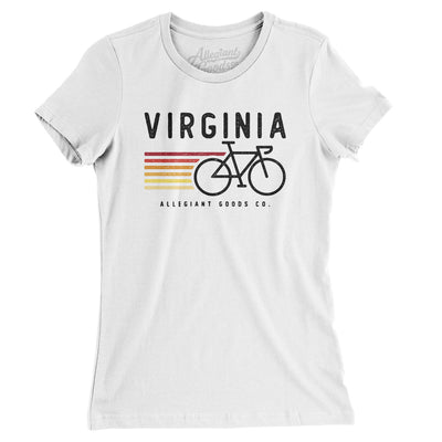 Virginia Cycling Women's T-Shirt-White-Allegiant Goods Co. Vintage Sports Apparel