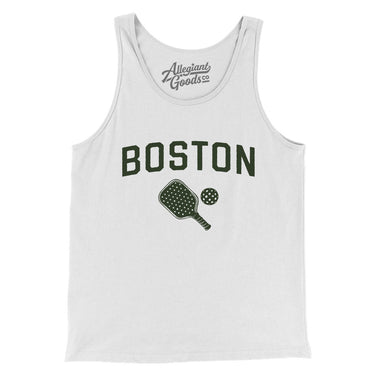 Boston Pickleball Men/Unisex Tank Top-White-Allegiant Goods Co. Vintage Sports Apparel