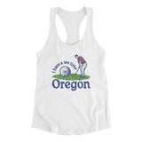 I Have A Tee Time In Oregon Women's Racerback Tank-White-Allegiant Goods Co. Vintage Sports Apparel