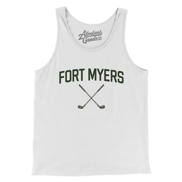 Fort Myers Golf Men/Unisex Tank Top-White-Allegiant Goods Co. Vintage Sports Apparel