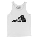 Virginia State Shape Text Men/Unisex Tank Top-White-Allegiant Goods Co. Vintage Sports Apparel