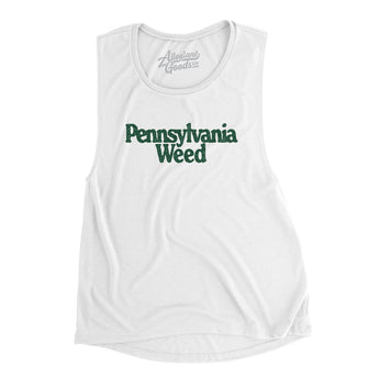Pennsylvania Weed Women's Flowey Scoopneck Muscle Tank-White-Allegiant Goods Co. Vintage Sports Apparel