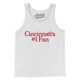 Cincinnati's Number 1 Fan Men/Unisex Tank Top-White-Allegiant Goods Co. Vintage Sports Apparel