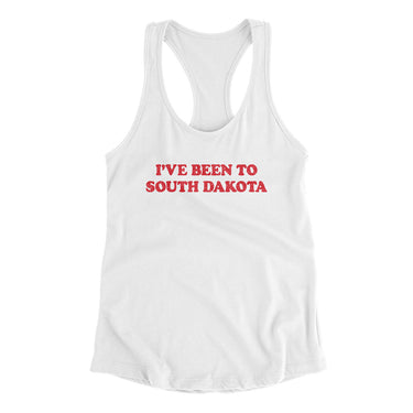 I've Been To South Dakota Women's Racerback Tank-White-Allegiant Goods Co. Vintage Sports Apparel