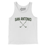 San Antonio Golf Men/Unisex Tank Top-White-Allegiant Goods Co. Vintage Sports Apparel