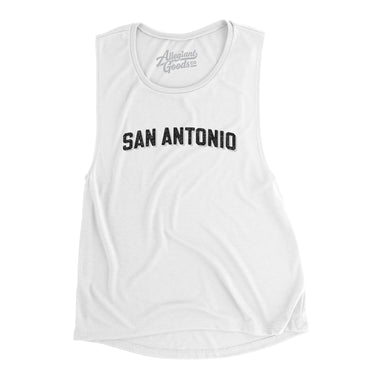 San Antonio Varsity Women's Flowey Scoopneck Muscle Tank-White-Allegiant Goods Co. Vintage Sports Apparel