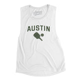 Austin Pickleball Women's Flowey Scoopneck Muscle Tank-White-Allegiant Goods Co. Vintage Sports Apparel