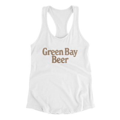 Green Bay Beer Women's Racerback Tank-White-Allegiant Goods Co. Vintage Sports Apparel