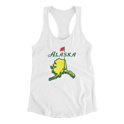 Alaska Golf Women's Racerback Tank-White-Allegiant Goods Co. Vintage Sports Apparel