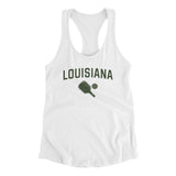 Louisiana Pickleball Women's Racerback Tank-White-Allegiant Goods Co. Vintage Sports Apparel