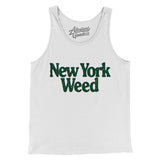 New York Weed Men/Unisex Tank Top-White-Allegiant Goods Co. Vintage Sports Apparel