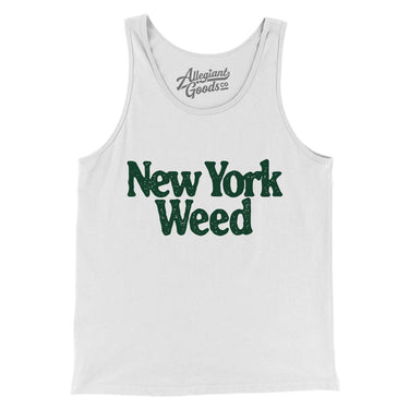 New York Weed Men/Unisex Tank Top-White-Allegiant Goods Co. Vintage Sports Apparel