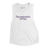 Sacramento's Number 1 Fan Women's Flowey Scoopneck Muscle Tank-White-Allegiant Goods Co. Vintage Sports Apparel
