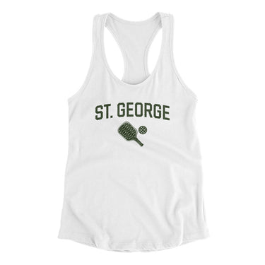 St. George Pickleball Women's Racerback Tank-White-Allegiant Goods Co. Vintage Sports Apparel