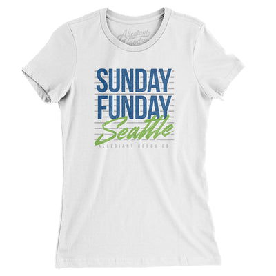 Sunday Funday Seattle Women's T-Shirt-White-Allegiant Goods Co. Vintage Sports Apparel