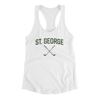 St. George Golf Women's Racerback Tank-White-Allegiant Goods Co. Vintage Sports Apparel