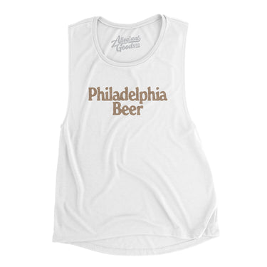 Philadelphia Beer Women's Flowey Scoopneck Muscle Tank-White-Allegiant Goods Co. Vintage Sports Apparel