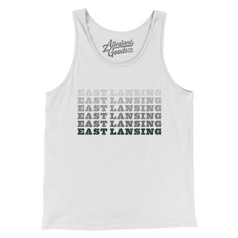 East Lansing Repeat Men/Unisex Tank Top-White-Allegiant Goods Co. Vintage Sports Apparel