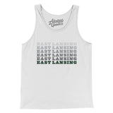 East Lansing Repeat Men/Unisex Tank Top-White-Allegiant Goods Co. Vintage Sports Apparel