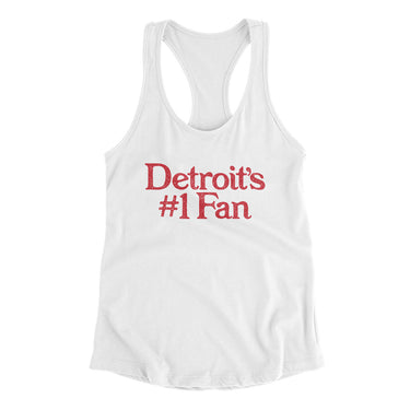 Detroit's Number 1 Fan Women's Racerback Tank-White-Allegiant Goods Co. Vintage Sports Apparel