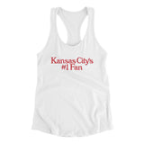Kansas City's Number 1 Fan Women's Racerback Tank-White-Allegiant Goods Co. Vintage Sports Apparel