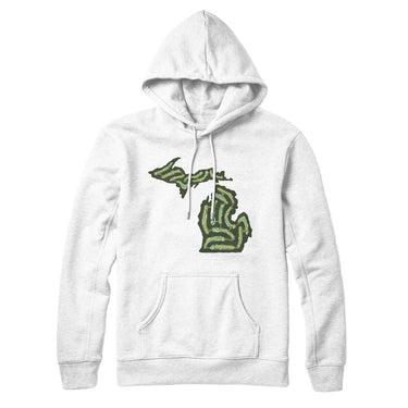 Michigan Golf Course Map Hoodie-White-Allegiant Goods Co. Vintage Sports Apparel