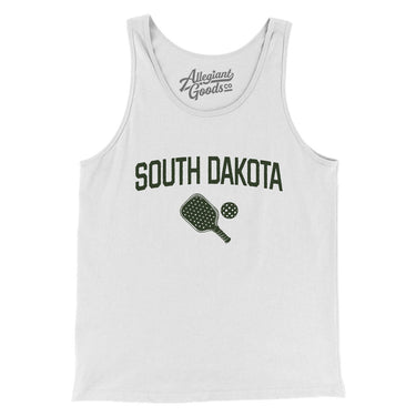 South Dakota Pickleball Men/Unisex Tank Top-White-Allegiant Goods Co. Vintage Sports Apparel