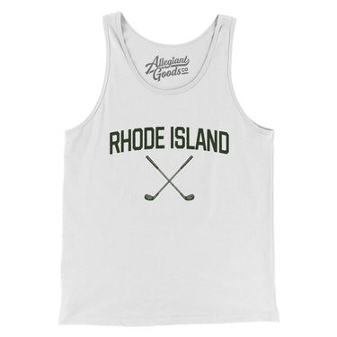 Rhode Island Golf Men/Unisex Tank Top-White-Allegiant Goods Co. Vintage Sports Apparel
