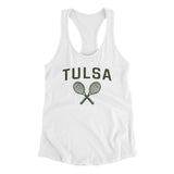 Tulsa Tennis Women's Racerback Tank-White-Allegiant Goods Co. Vintage Sports Apparel