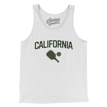 California Pickleball Men/Unisex Tank Top-White-Allegiant Goods Co. Vintage Sports Apparel